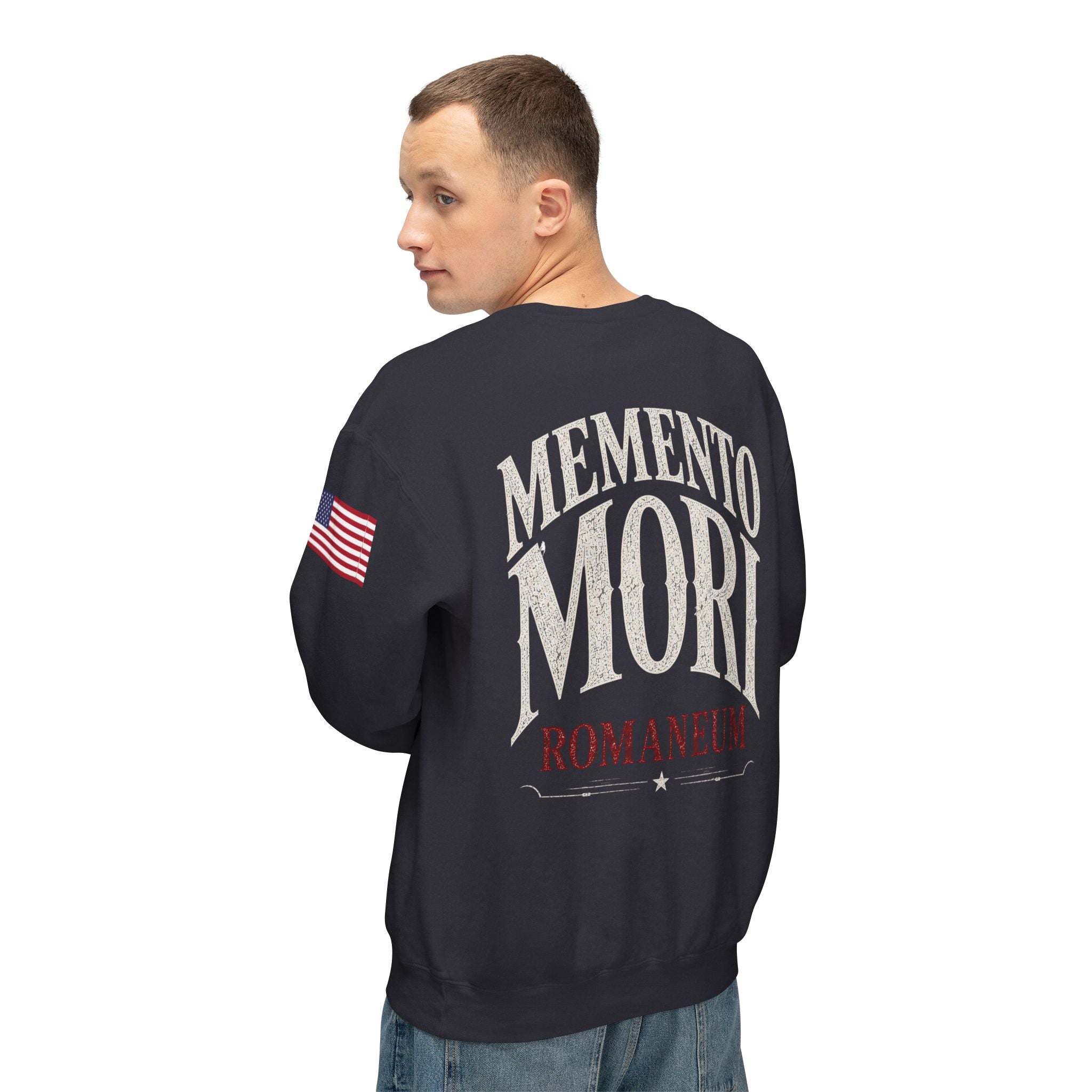 Memento Mori Crewneck Sweatshirt — Gothic Skull Romaneum Design