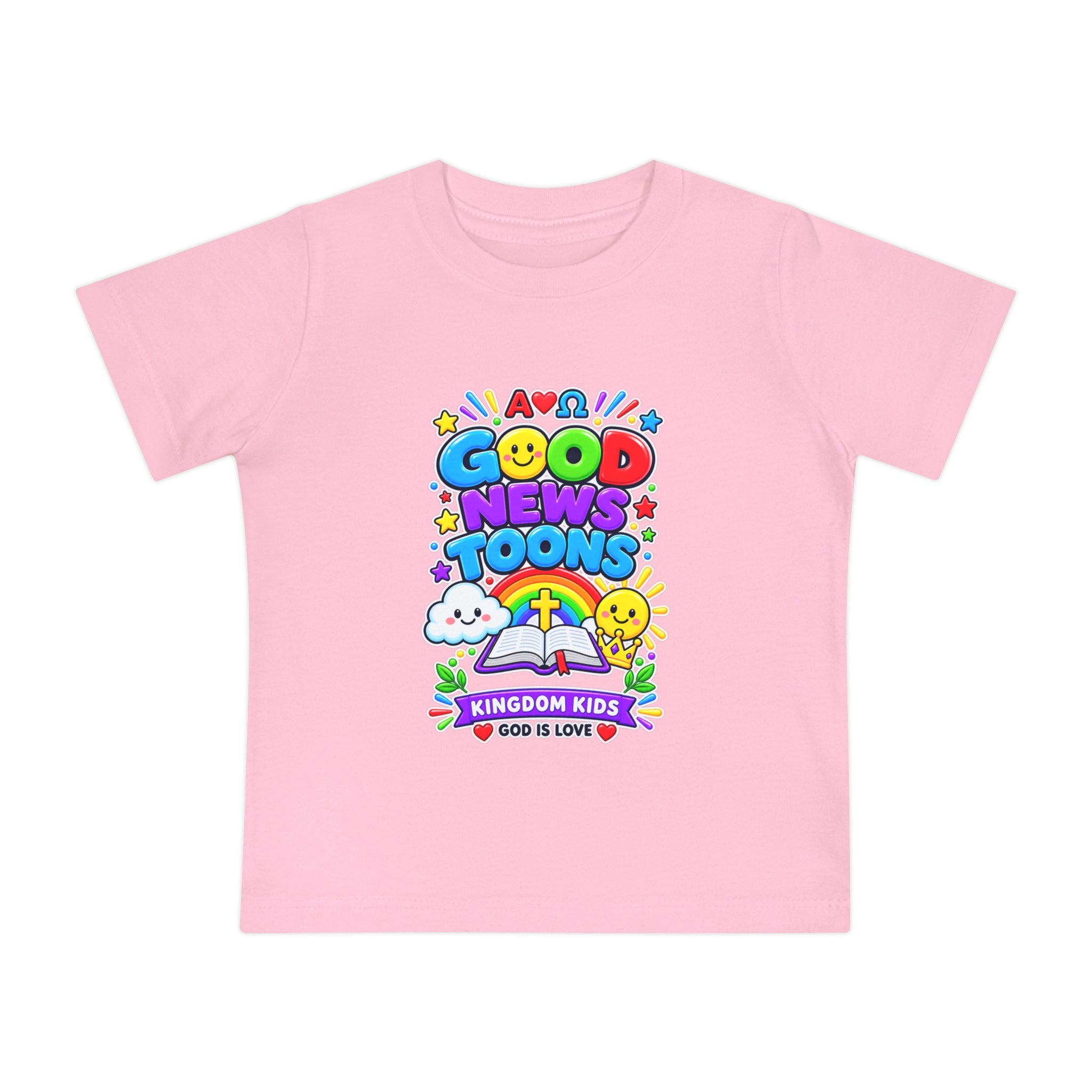 Baby T-Shirt — "Good News Toons" Kingdom Kids Tee (God Is Love)