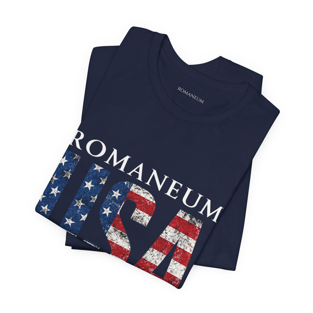 Romaneum USA Flag T‑Shirt — Patriotic American Graphic Tee