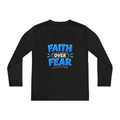 Faith Over Fear Youth Long Sleeve Tee — Good News Toons Graphic