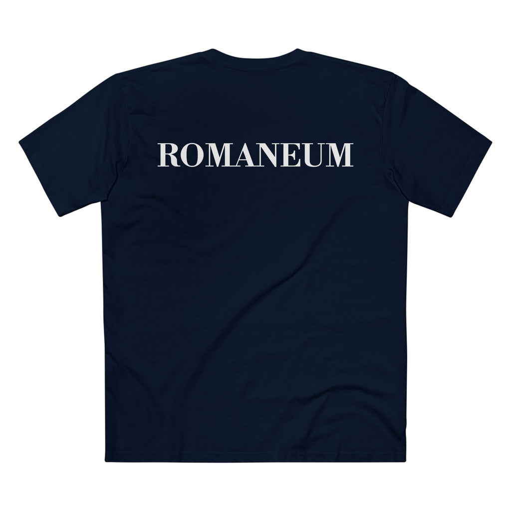 ROMANEUM Classic Logo Tee — Minimalist Vintage Lettering T-Shirt
