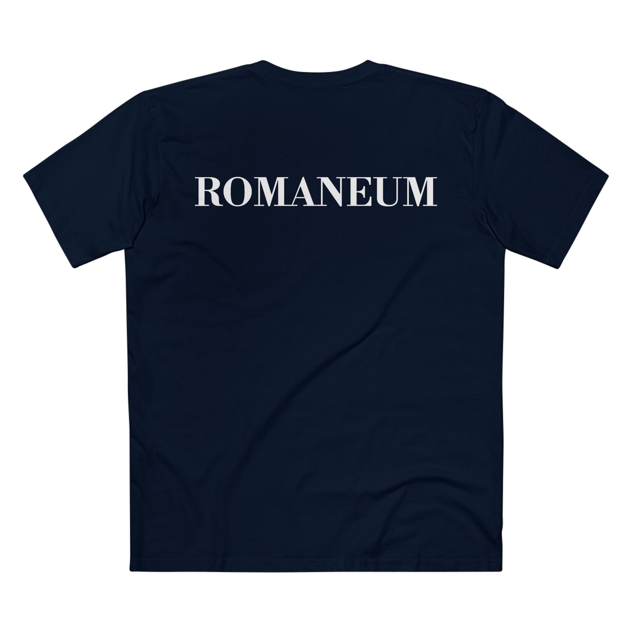 ROMANEUM Classic Logo Tee — Minimalist Vintage Lettering T-Shirt