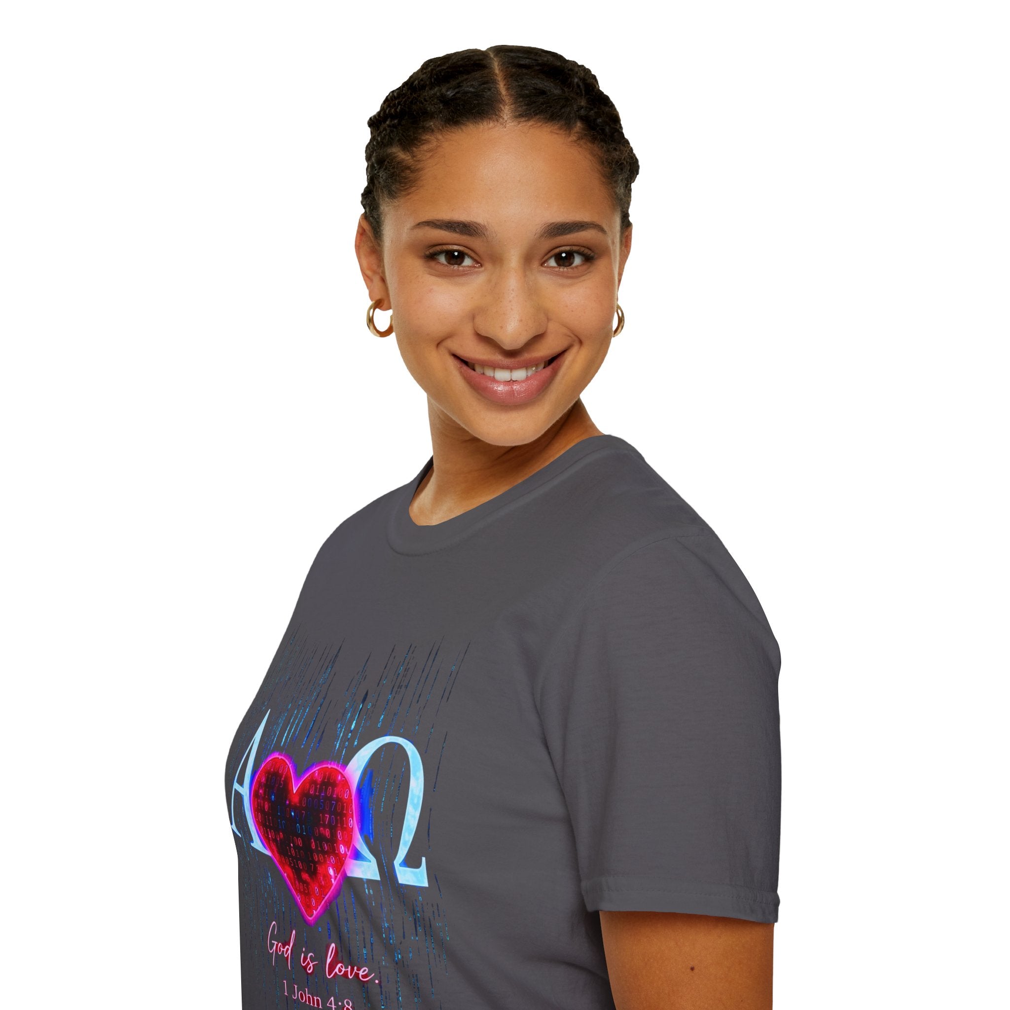 Alpha Omega Heart T-Shirt | Christian Scripture John 3:16 Design
