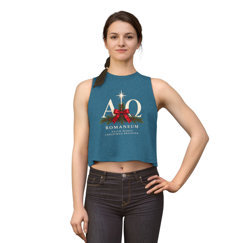 Christmas Crop Top – "AΩ Romaneum" Holiday Graphic Tank