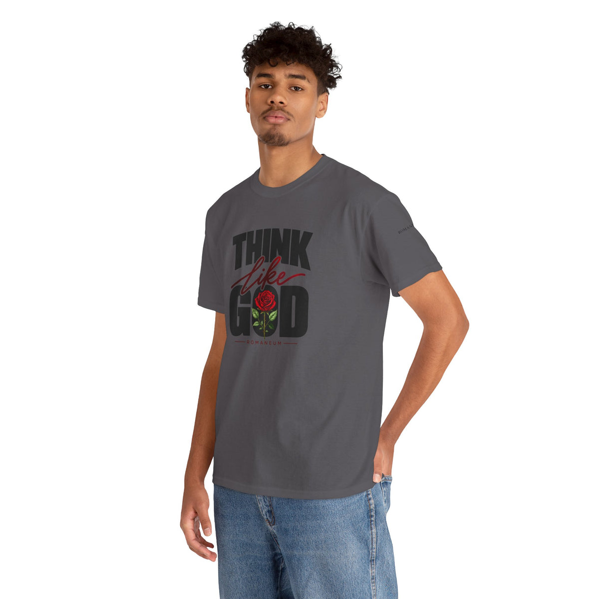 Men's Think Like God T-Shirt  Graphic Tee Rose