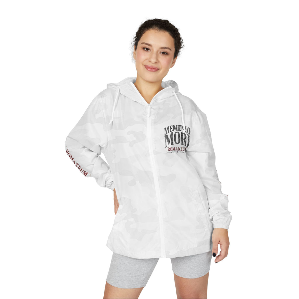 Memento Mori Skull Windbreaker Jacket — Romanum Gothic Hooded Windbreaker