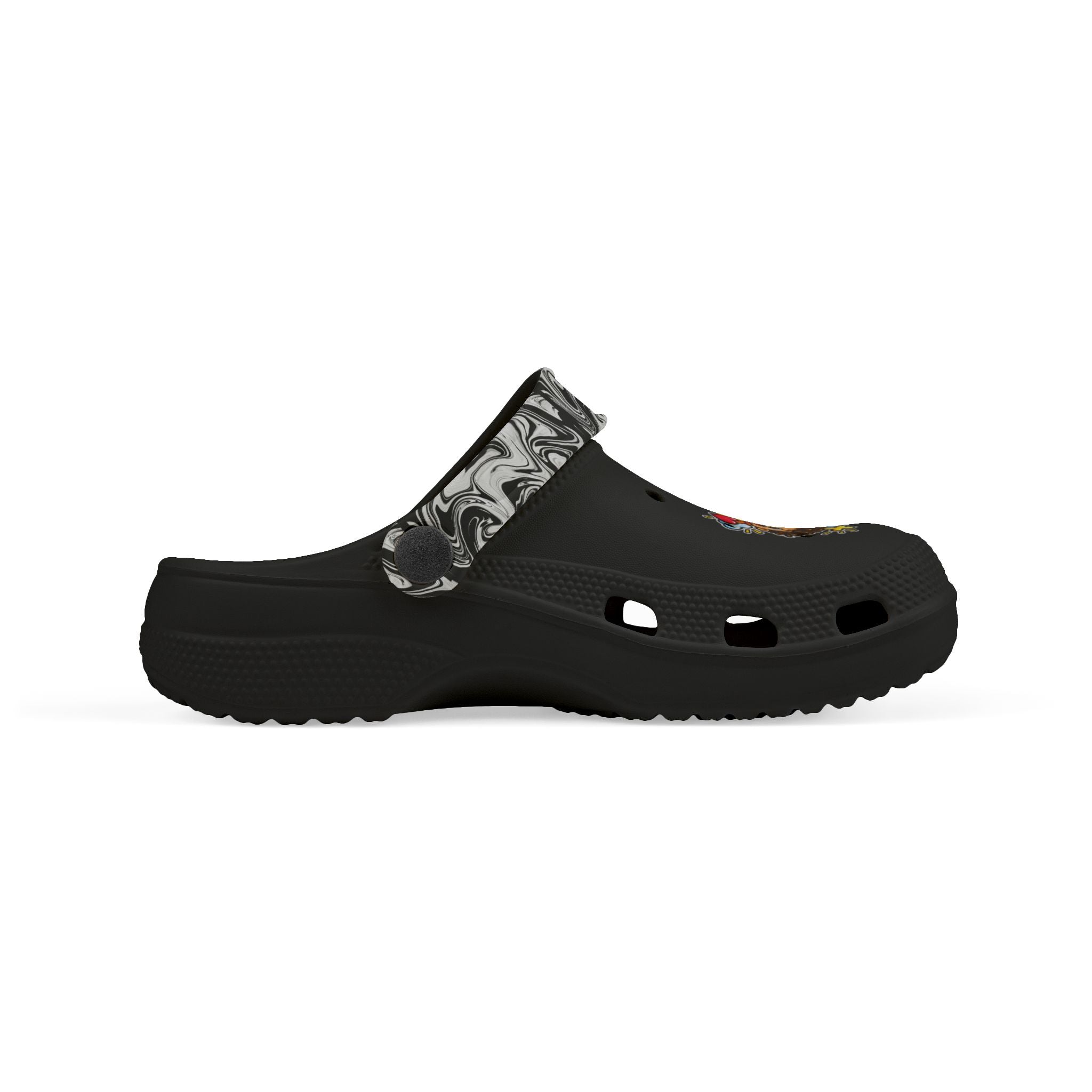 Kids 'Good News Toons' Black EVA Foam Clogs — Fun Cartoon Slip-Ons