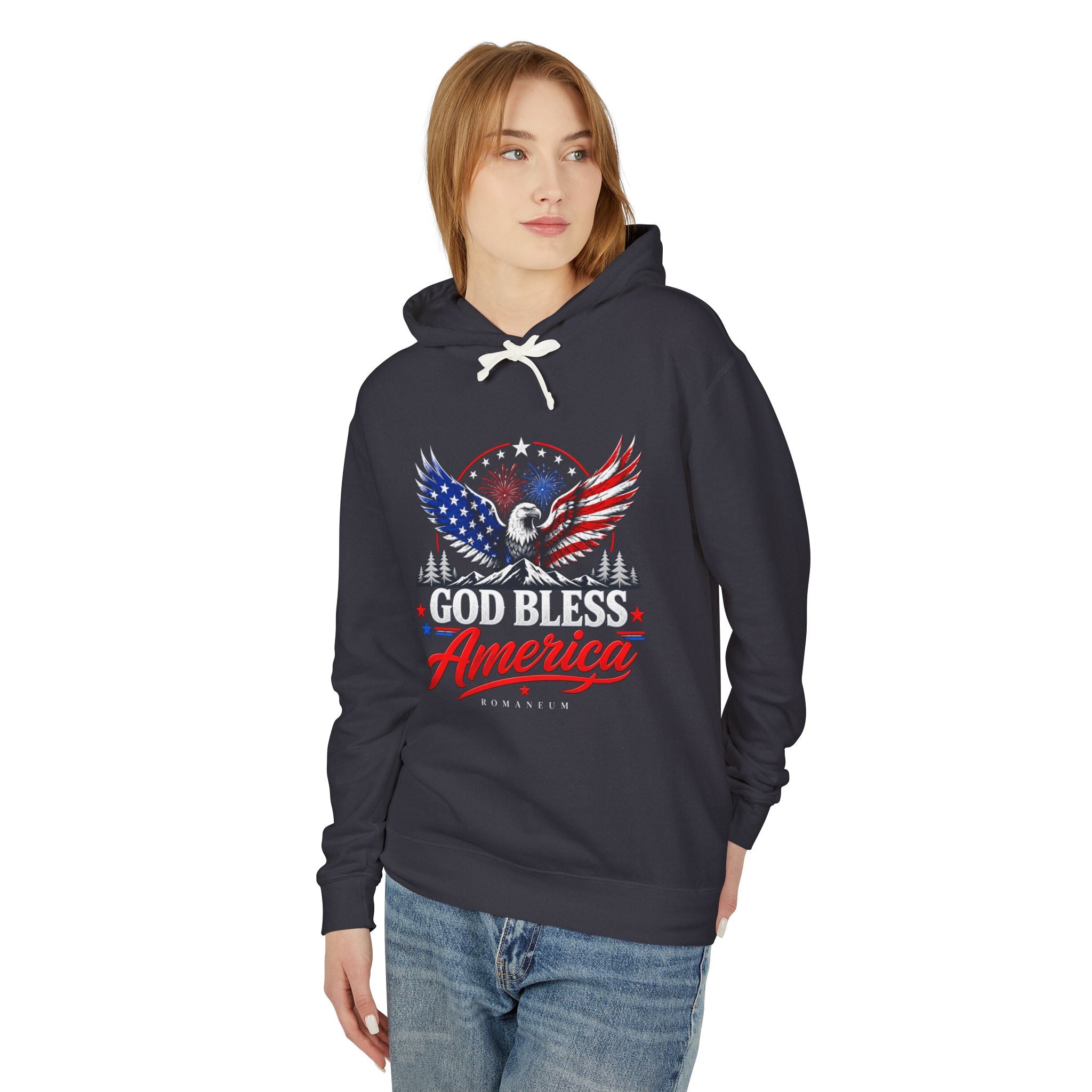 God Bless America Hoodie — Patriotic Eagle Flag Hooded Sweatshirt