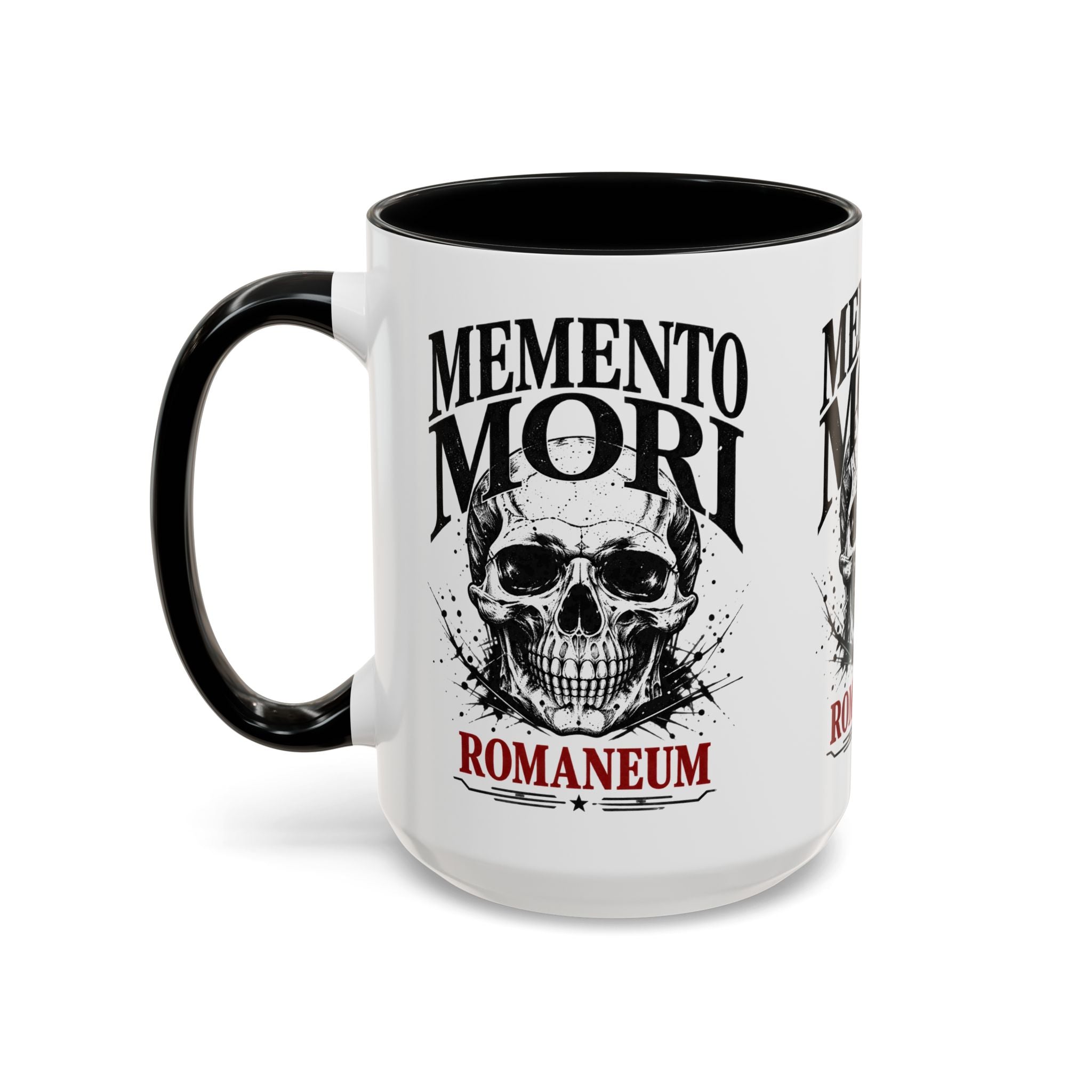 Romaneum Memento Mori Coffee Mug — Skull Accent Mug (11/15oz)