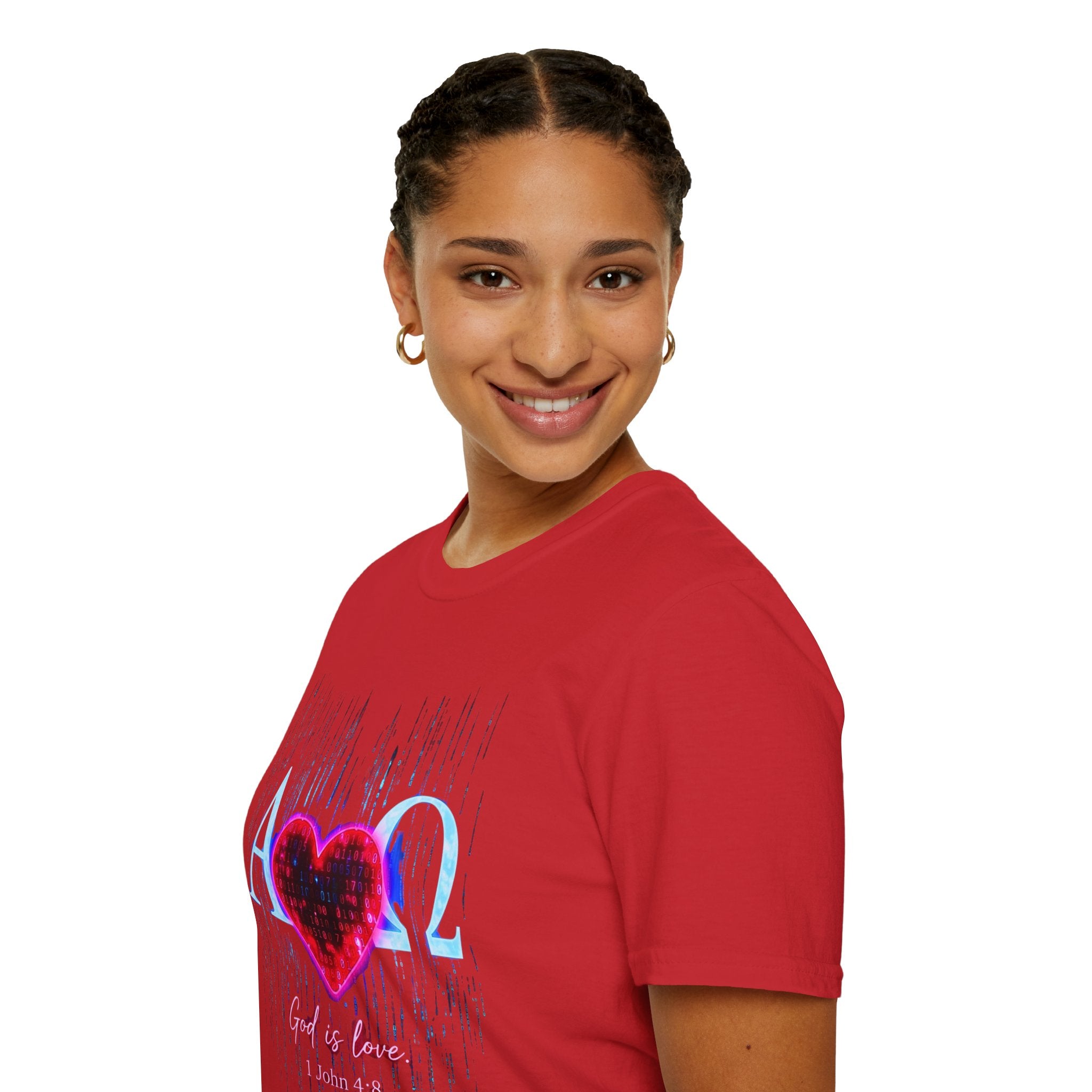 Alpha Omega Heart T-Shirt | Christian Scripture John 3:16 Design