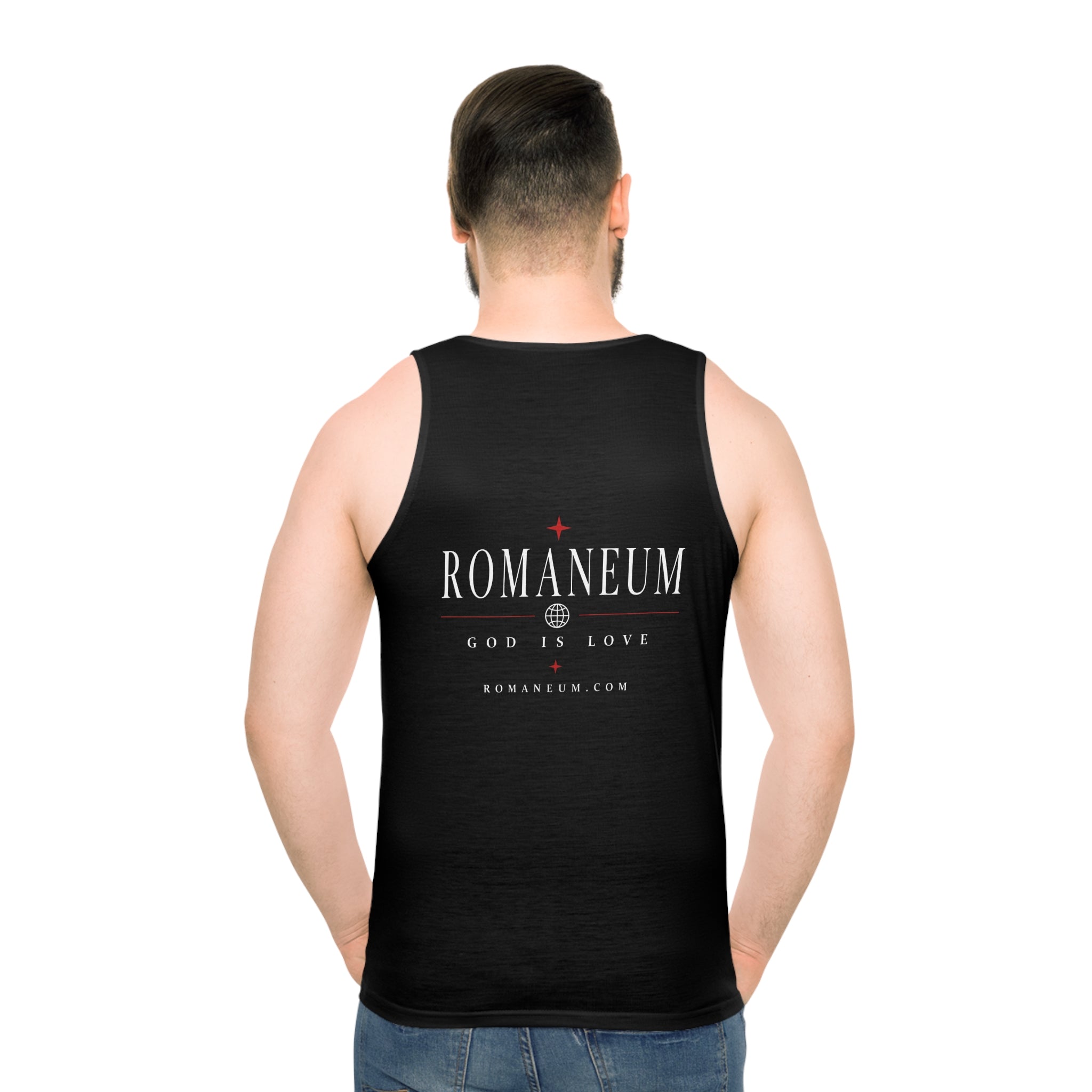 Amor Roma Tank Top — 'God Is Love' Romaneum Religious Graphic Tank