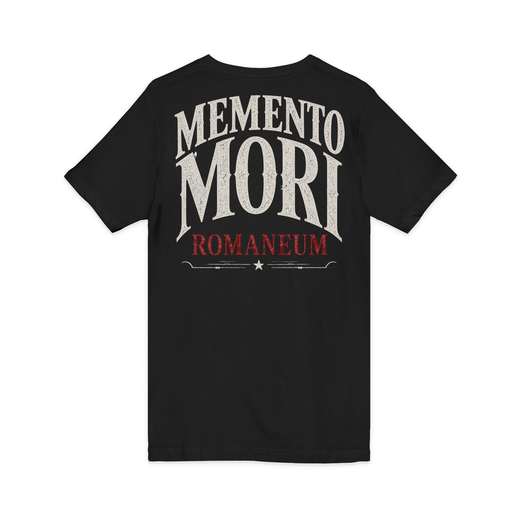 Memento Mori V-Neck Tee — Romaneum Skull Graphic Shirt