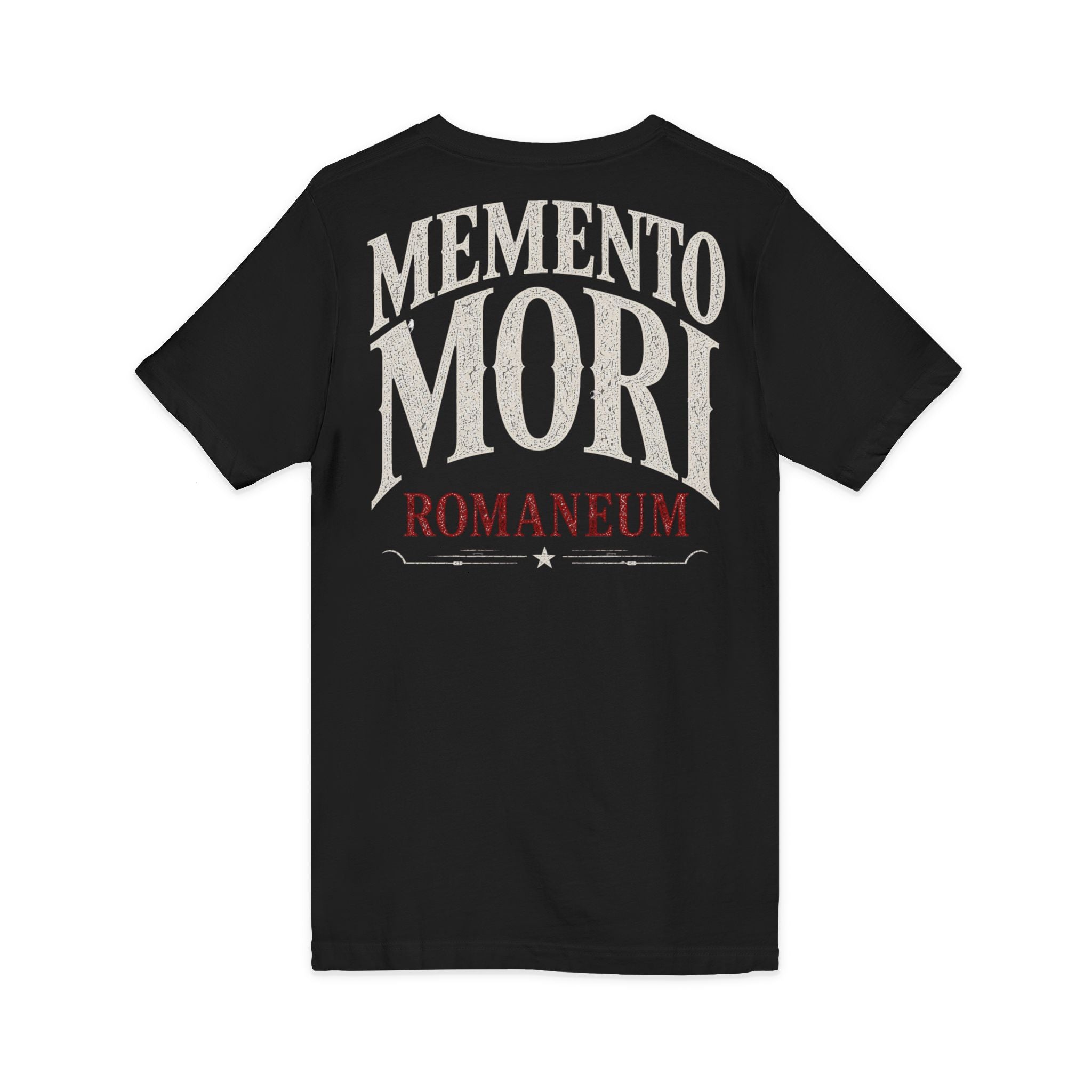 Memento Mori V-Neck Tee — Romaneum Skull Graphic Shirt