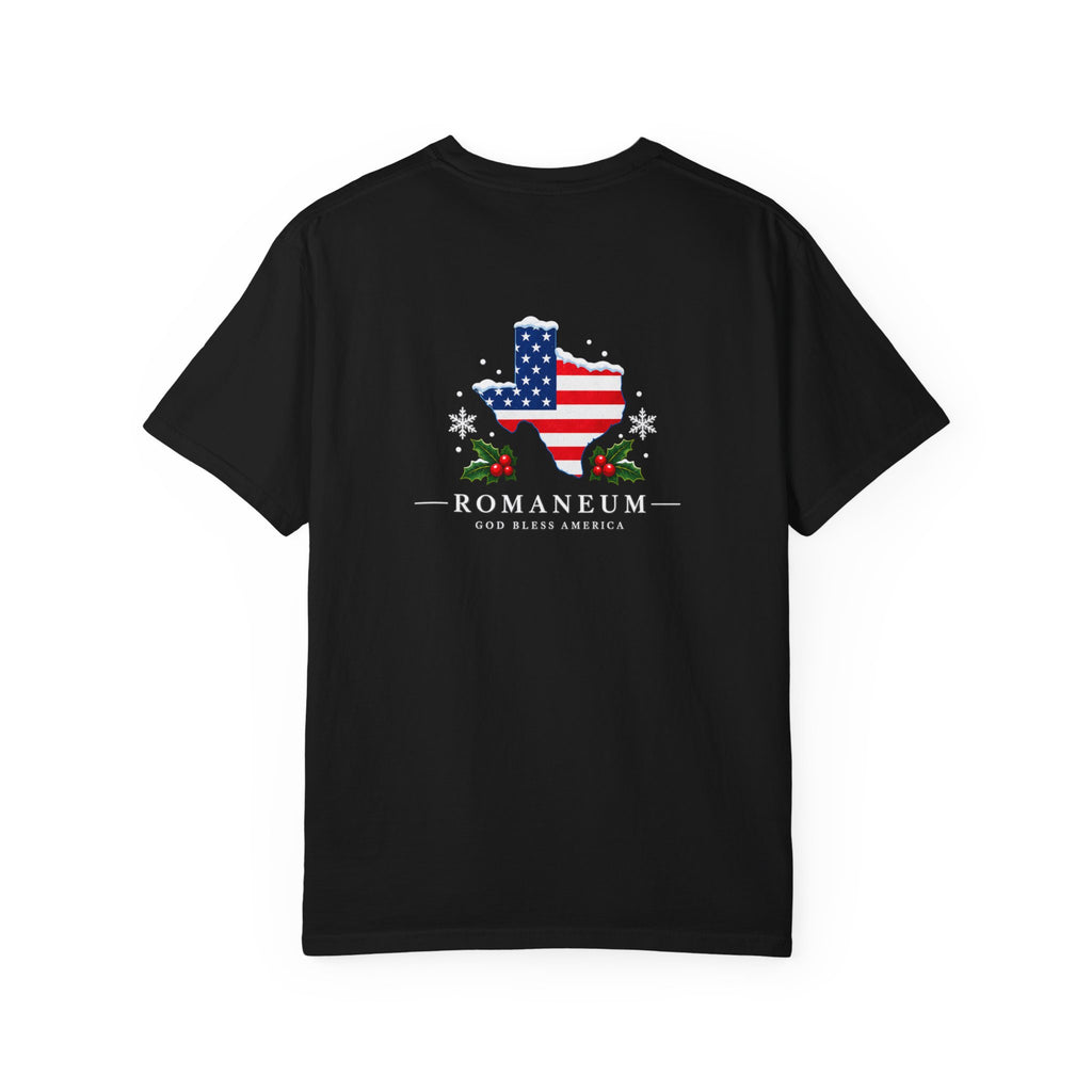 God Bless America Christmas Texas Flag T-Shirt