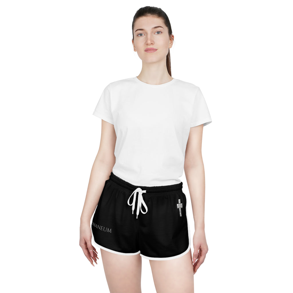 Romaneum Black Relaxed Shorts — Women's Athletic Lounge Shorts