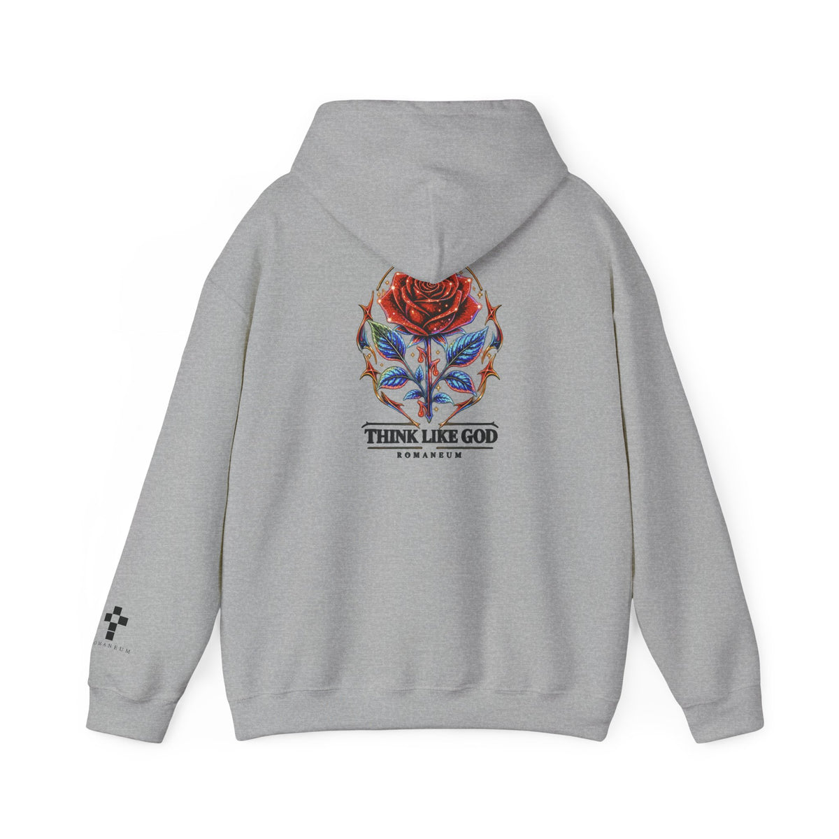 Romaneum Hoodie — Think Like God Rose Logo Pullover