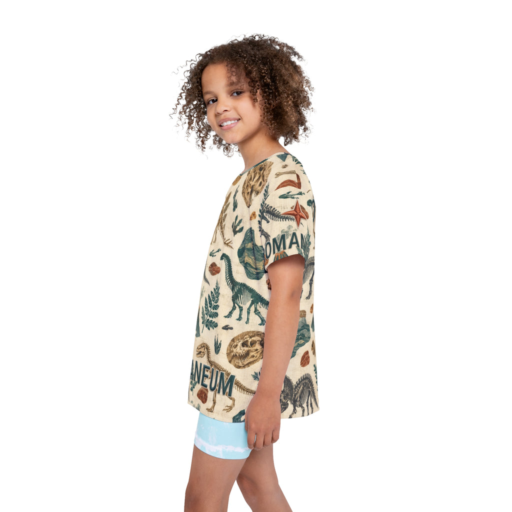Kids Dinosaur Jersey — 'Romaneum' All-Over Print Sports Tee