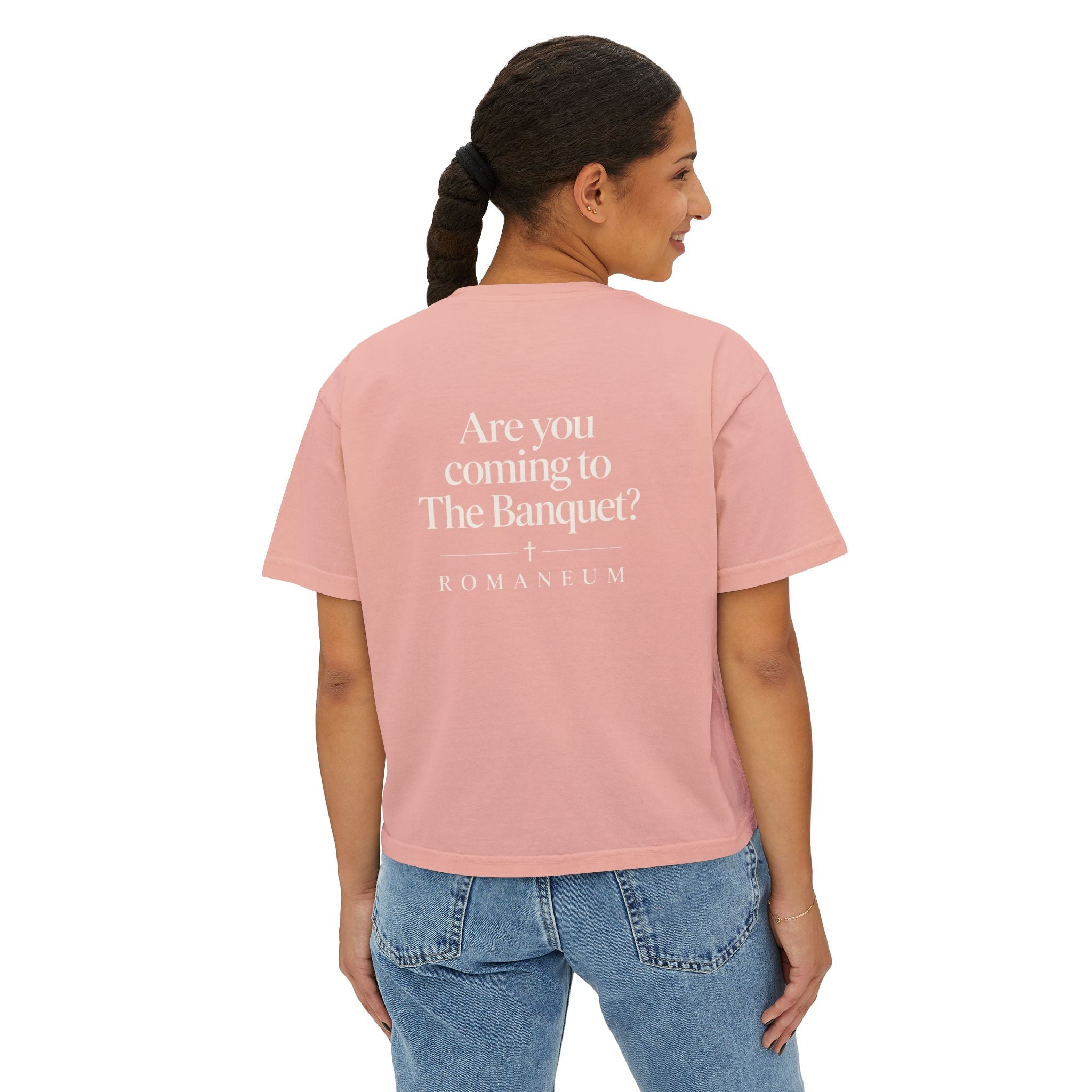 Are You Coming to The Banquet? Boxy Tee — Romaneum Christian Graphic Shirt