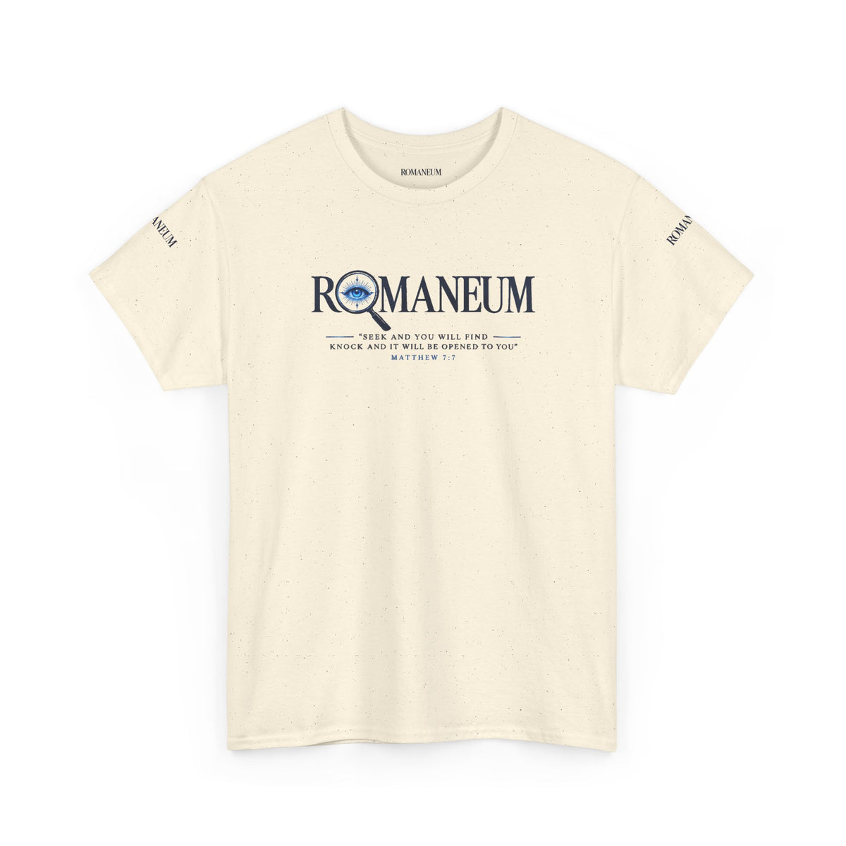Romaneum Seek Logo Tee — Classic Romaneum-Inspired Graphic T-Shirt
