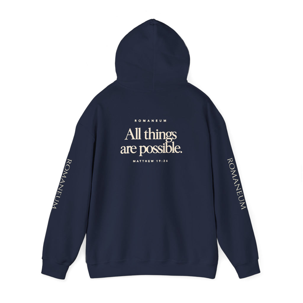 Romaneum Hoodie — “With God All Things Are Possible”