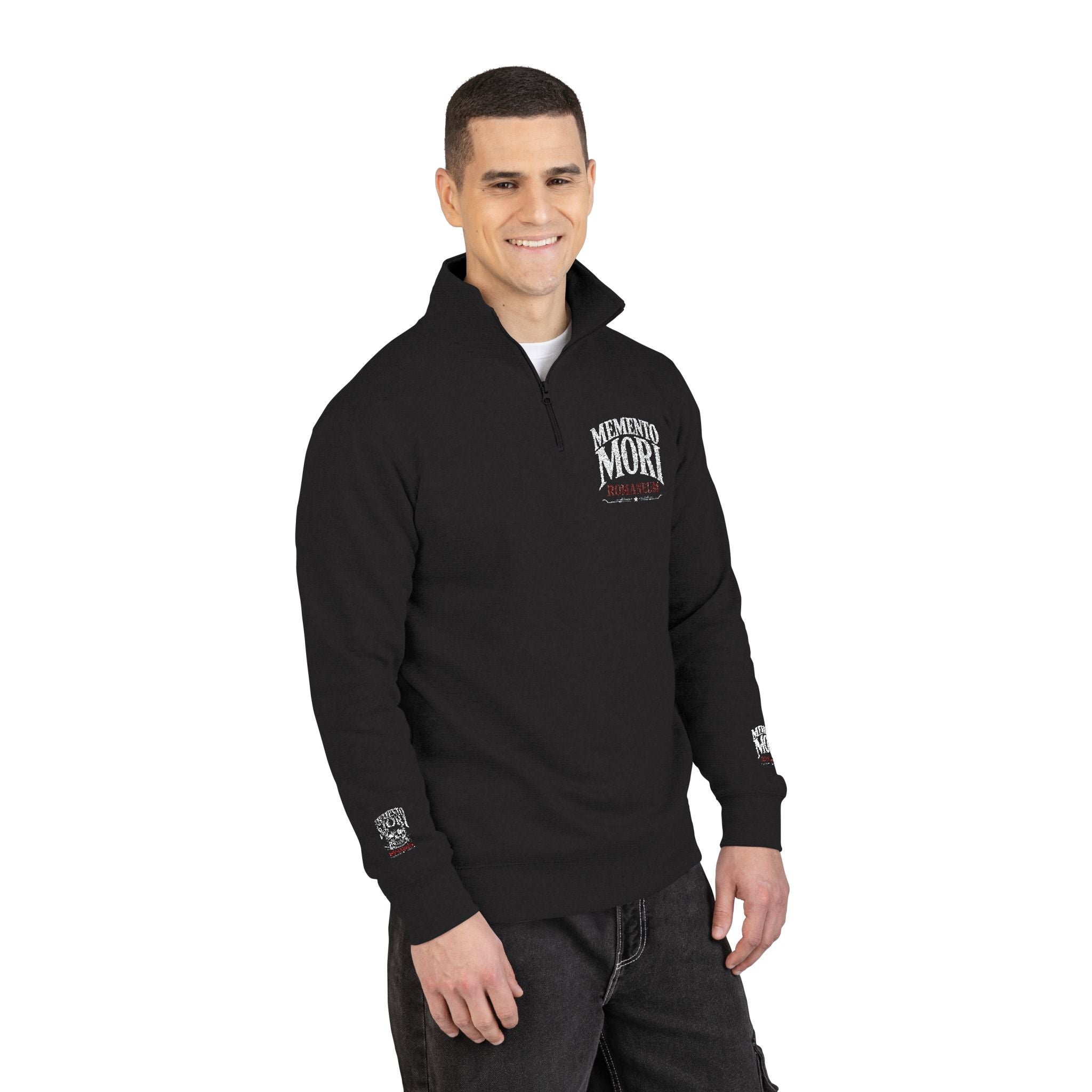 Embroidered Floral Skull Fleece Pullover