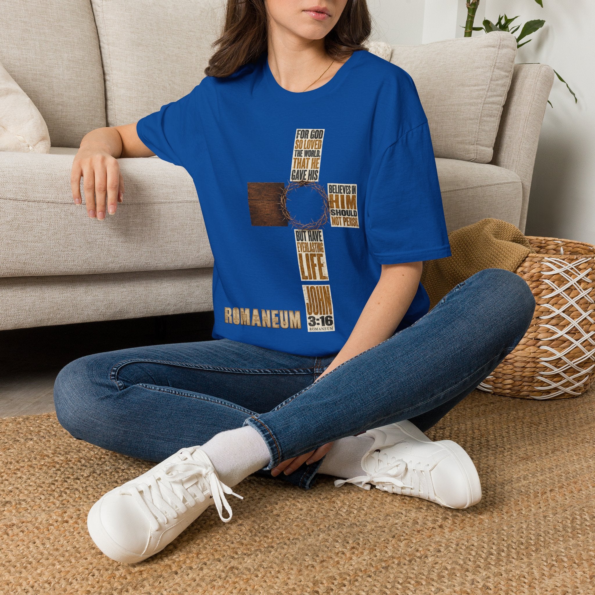 John 3:16 Cross T-Shirt — Faith Tee (For God So Loved)