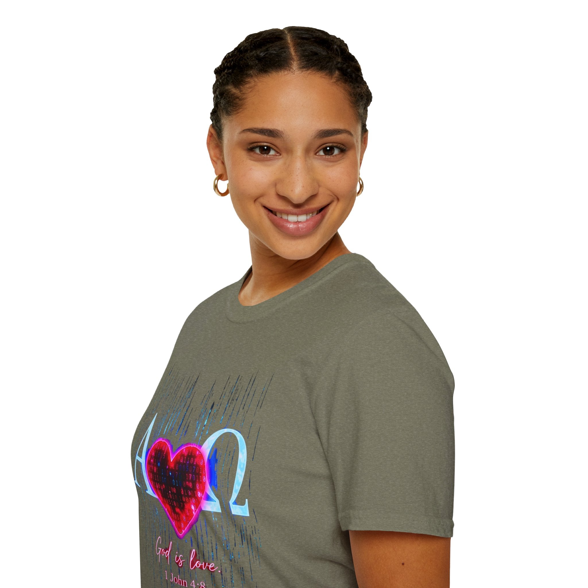 Alpha Omega Heart T-Shirt | Christian Scripture John 3:16 Design