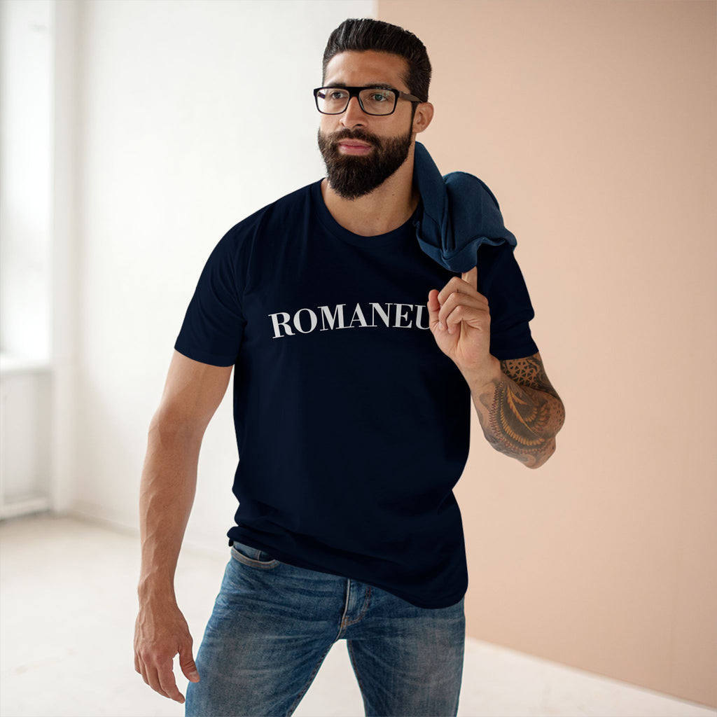 ROMANEUM Classic Logo Tee — Minimalist Vintage Lettering T-Shirt