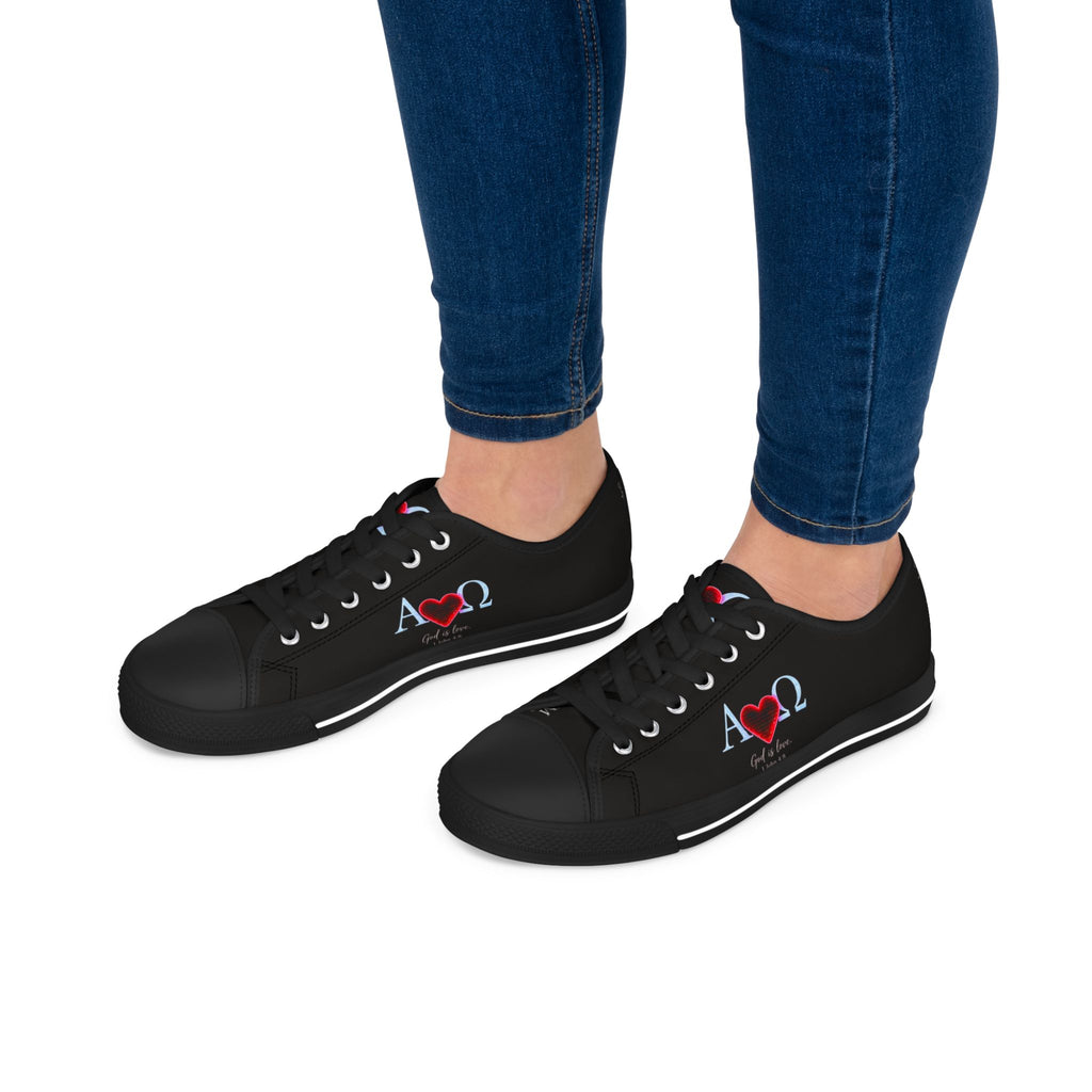 Alpha Omega Heart Sneakers | Christian Faith Low Top Shoes