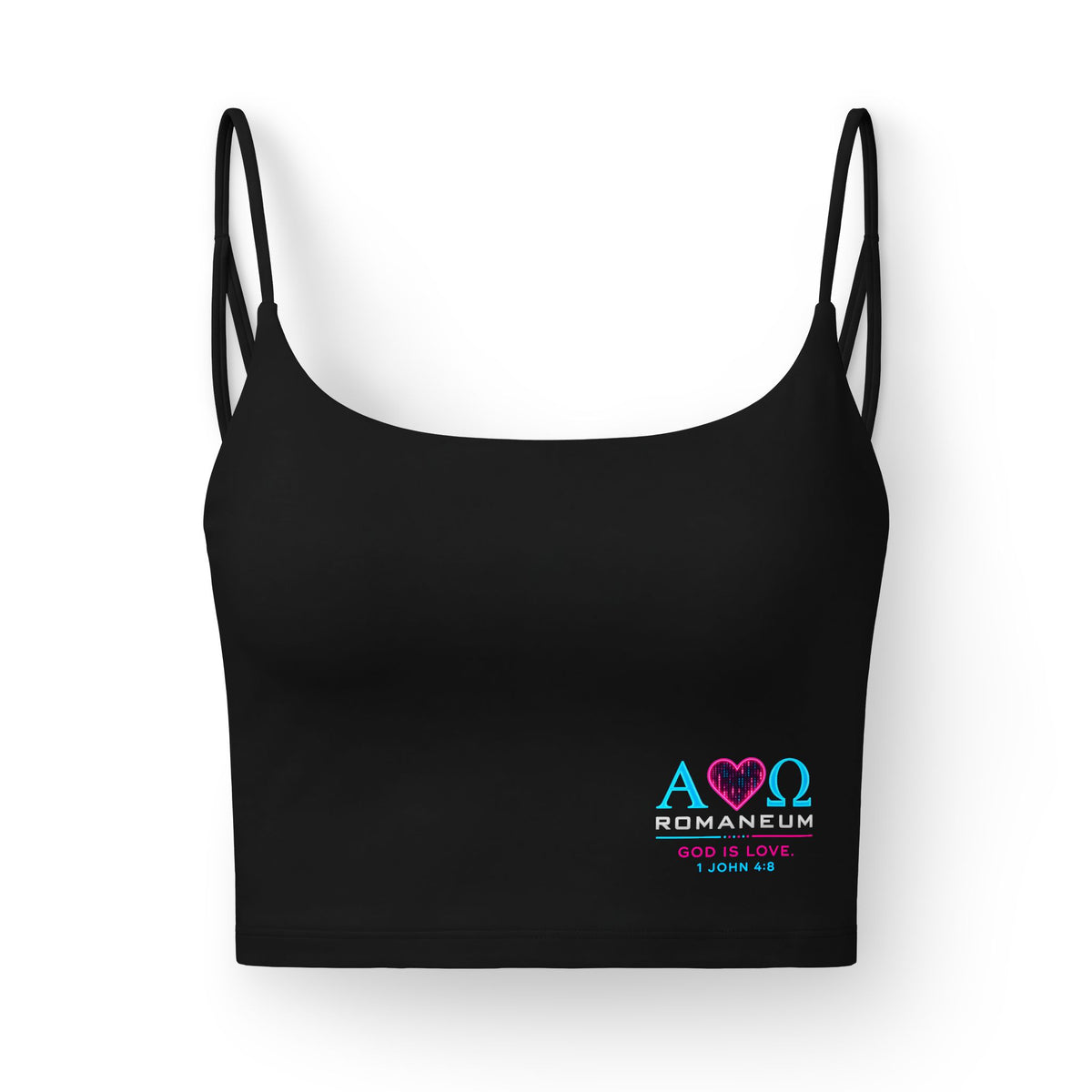 Luxe Crop Bra — ROMANEUM Neon Heart Logo