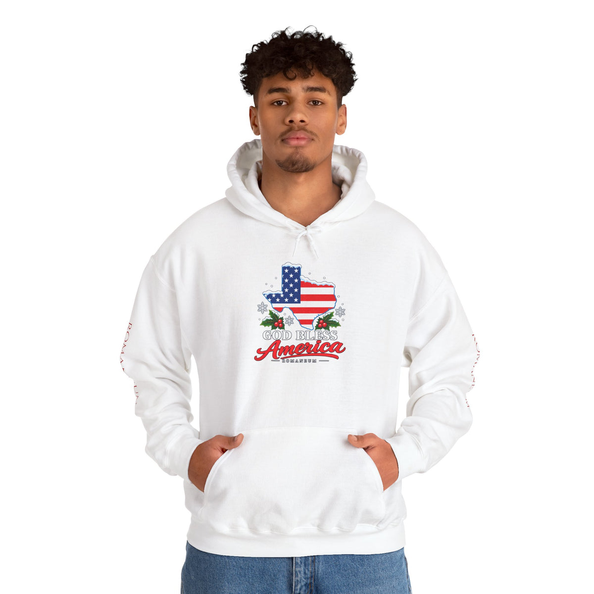 American Flag Texas Hoodie — God Bless America Patriotic Pullover