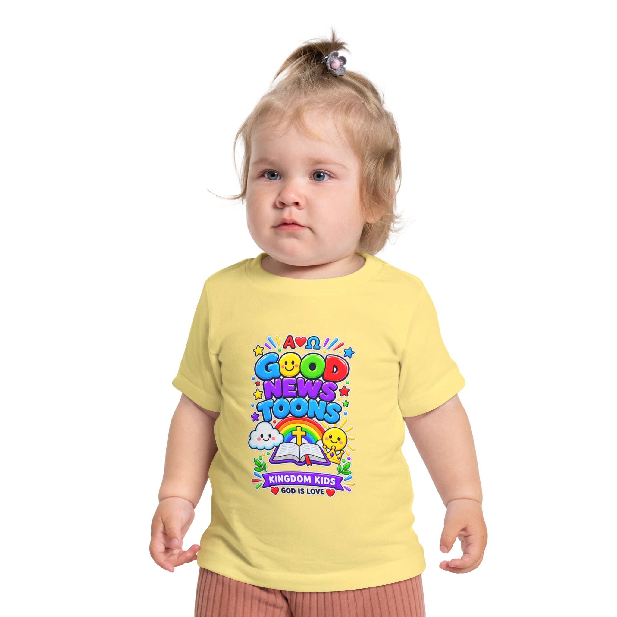 Baby T-Shirt — "Good News Toons" Kingdom Kids Tee (God Is Love)
