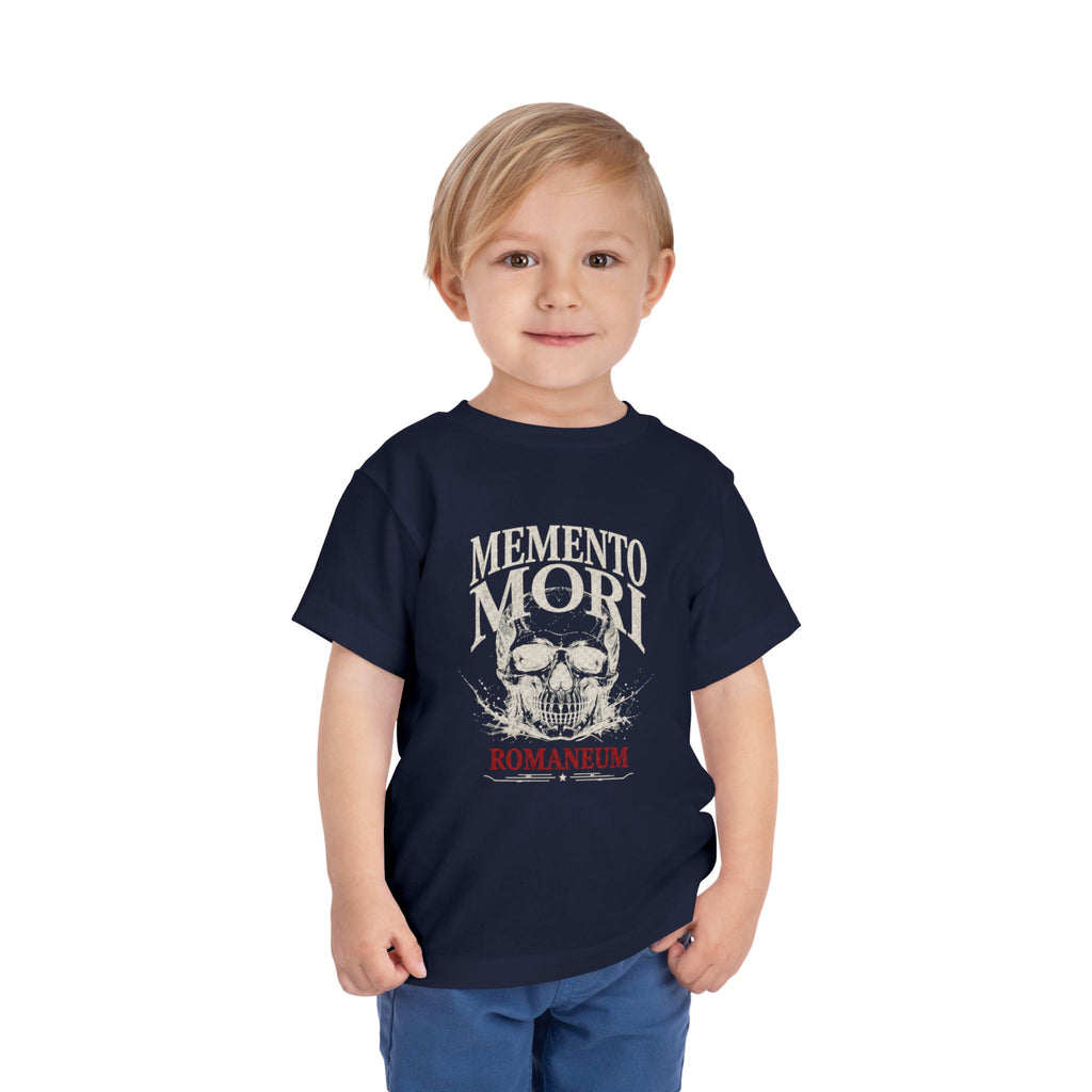 Toddler Tee — "Memento Mori" Skull Graphic Romaneum Kids Shirt