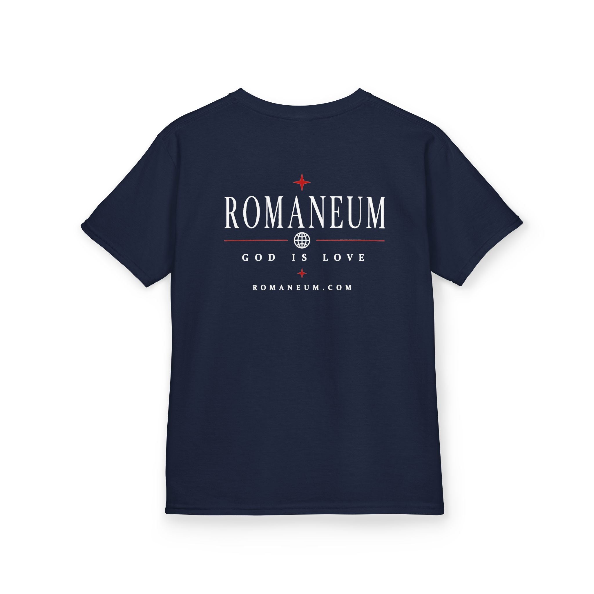 Kids Tee — "Amor Roma / God is Love" Religious Graphic Shirt