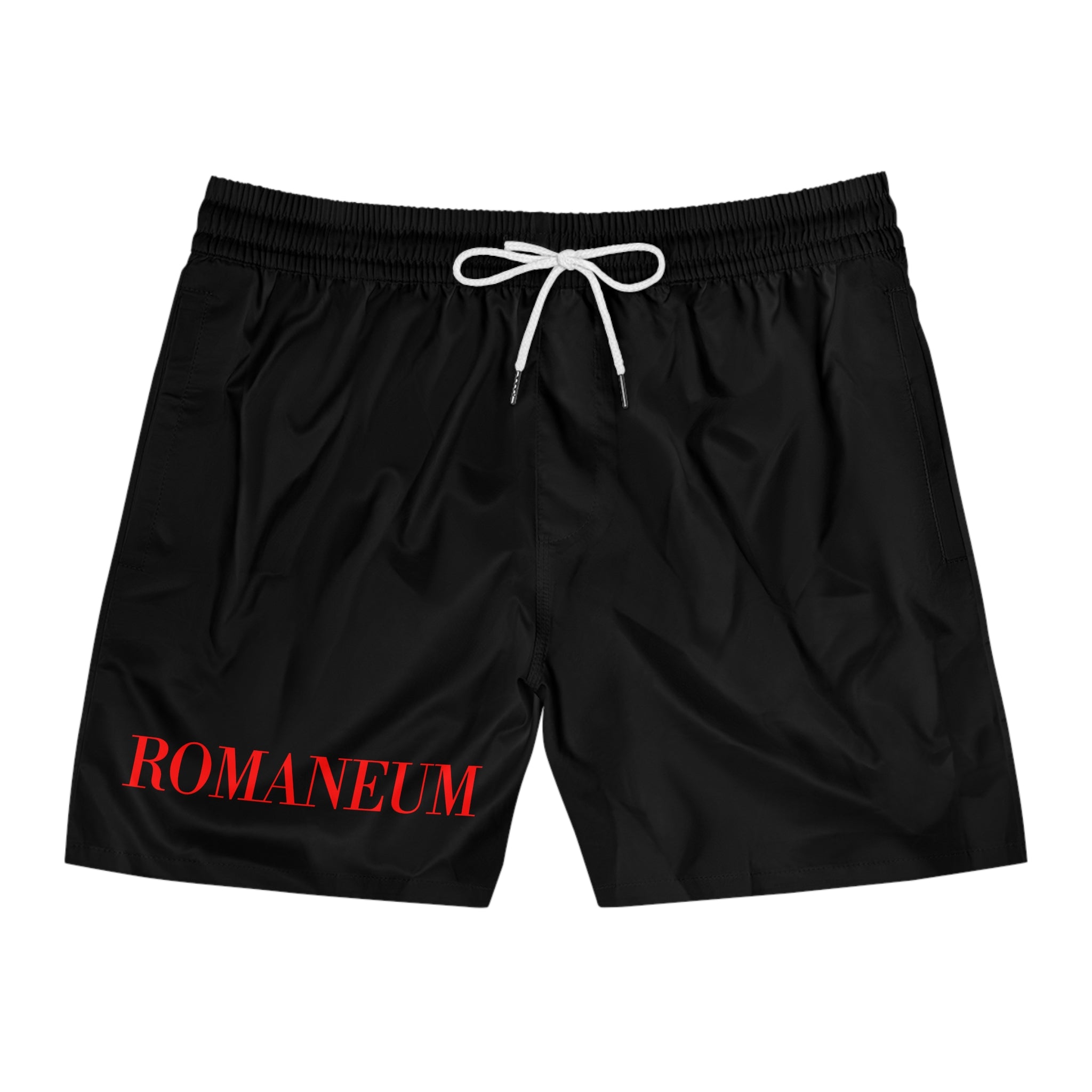 ROMA NEUM Black Swim Shorts — Men's Mid-Length Beach Trunks