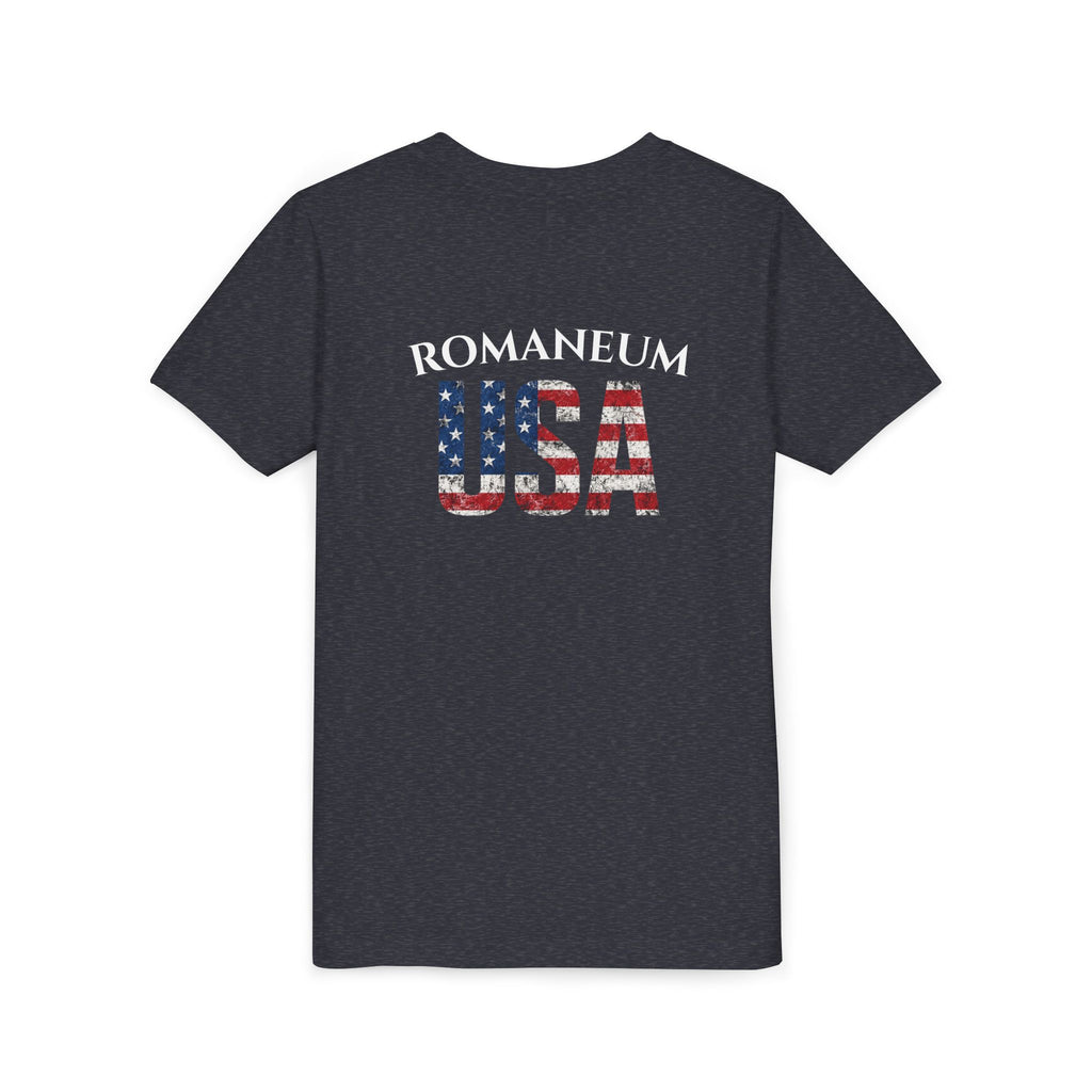 Youth USA Flag Tee — "Romaneum" Patriotic Kids T‑Shirt