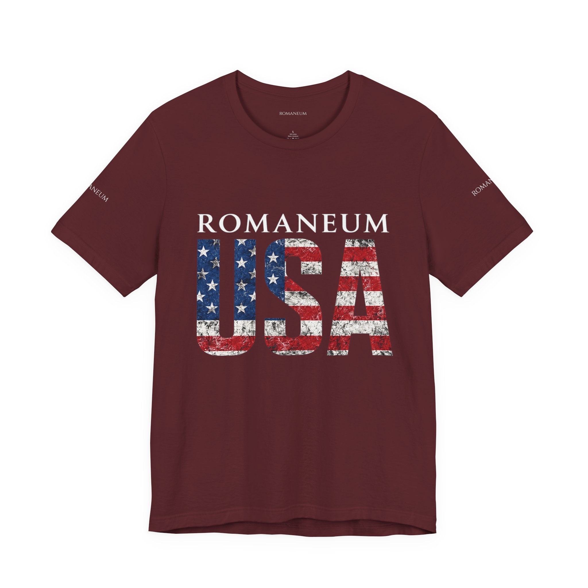 Romaneum USA Flag T‑Shirt — Patriotic American Graphic Tee