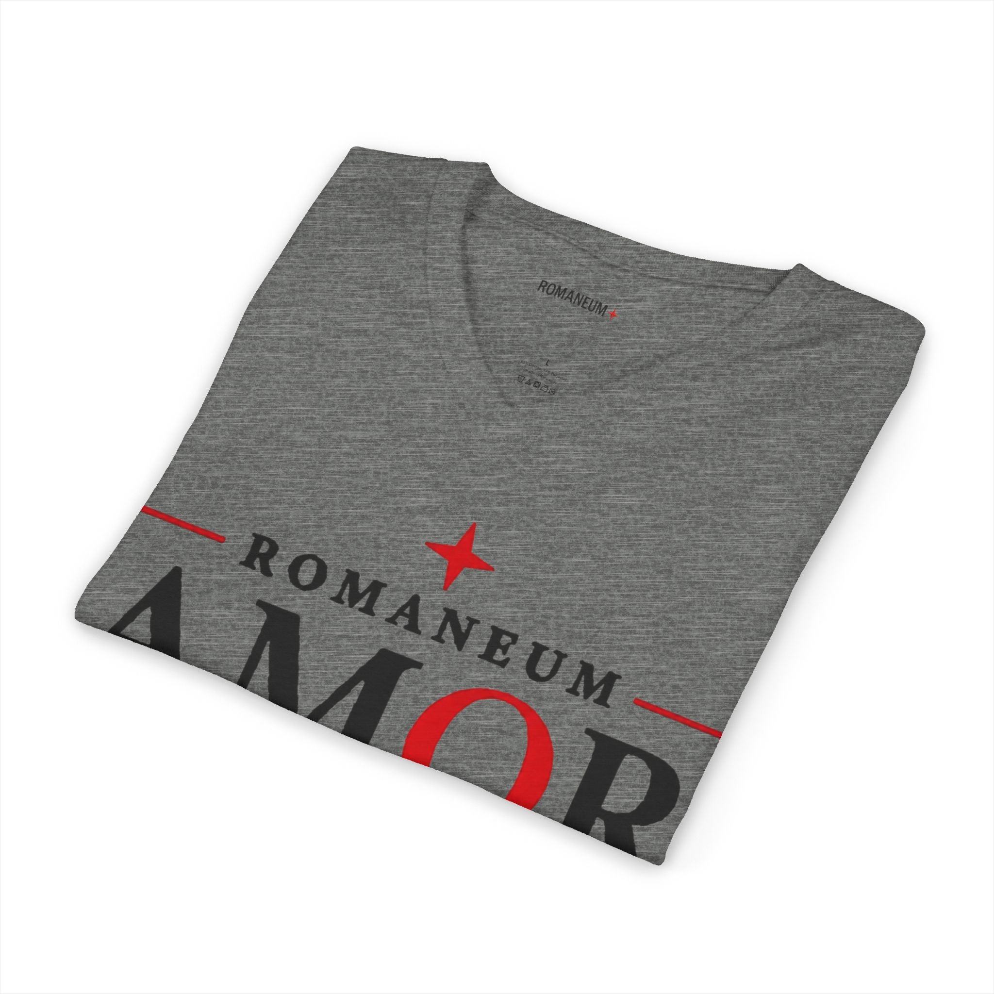 Romaneum "Amor/Roma" V-Neck Tee — God Is Love Christian Graphic Shirt