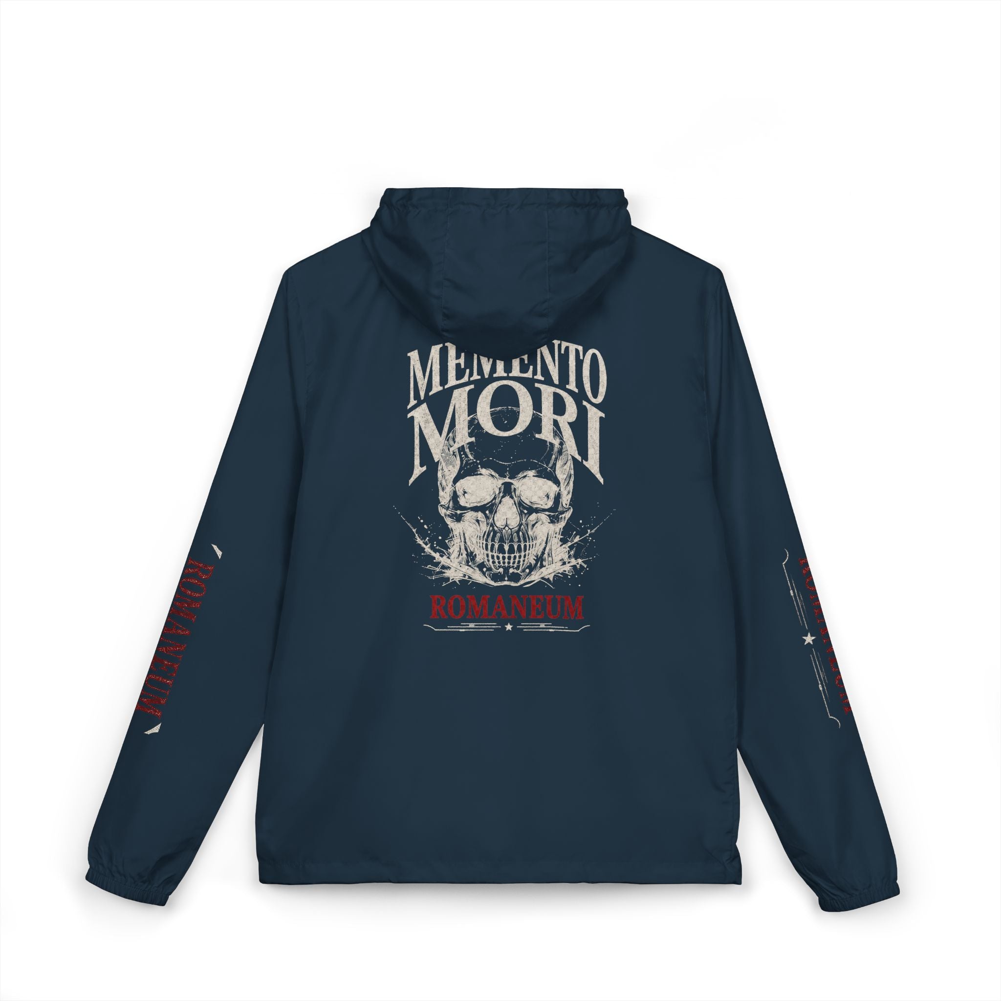 Memento Mori Skull Windbreaker Jacket — Romanum Gothic Hooded Windbreaker