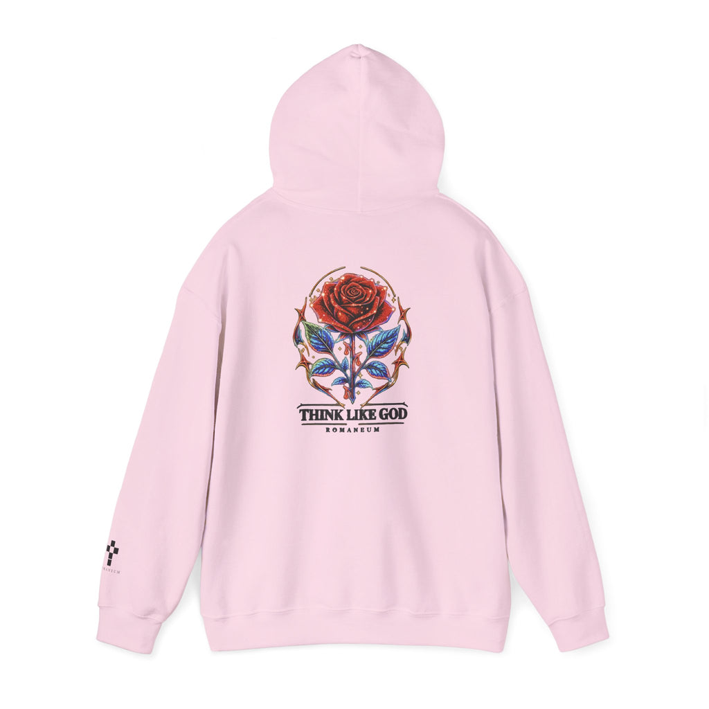 Romaneum Hoodie — Think Like God Rose Logo Pullover
