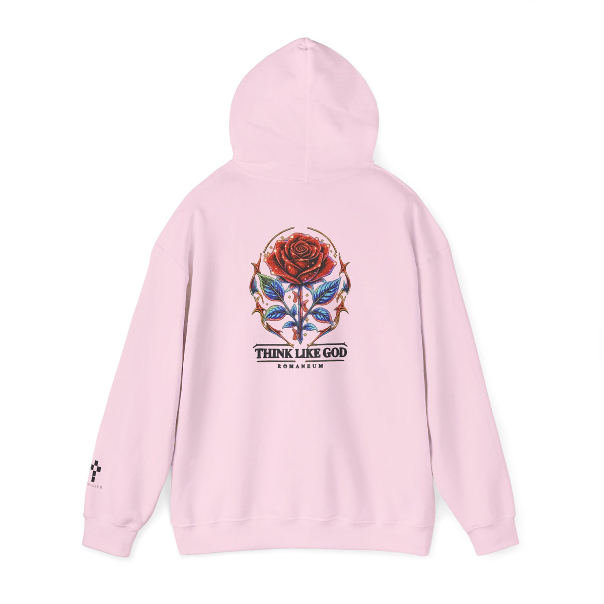 Romaneum Hoodie — Think Like God Rose Logo Pullover