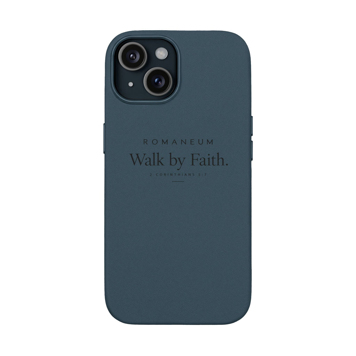 Engraved PU Leather Phone Case — ‘Walk by Faith’