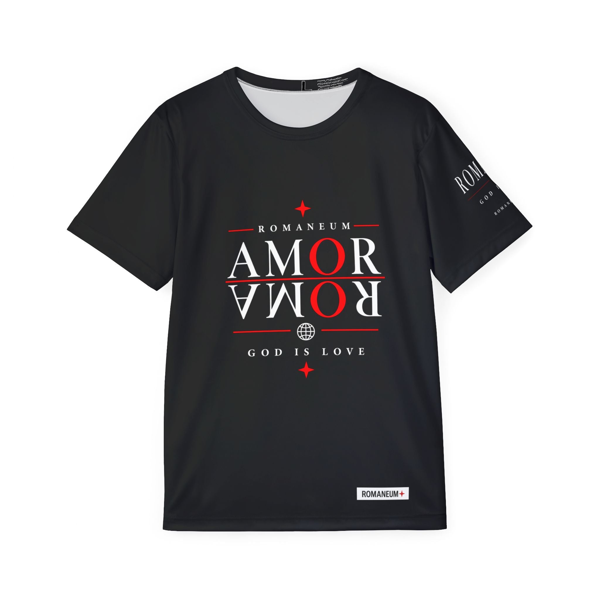 Amor/Roma Reversible Graphic Jersey — "God Is Love" Athletic Tee