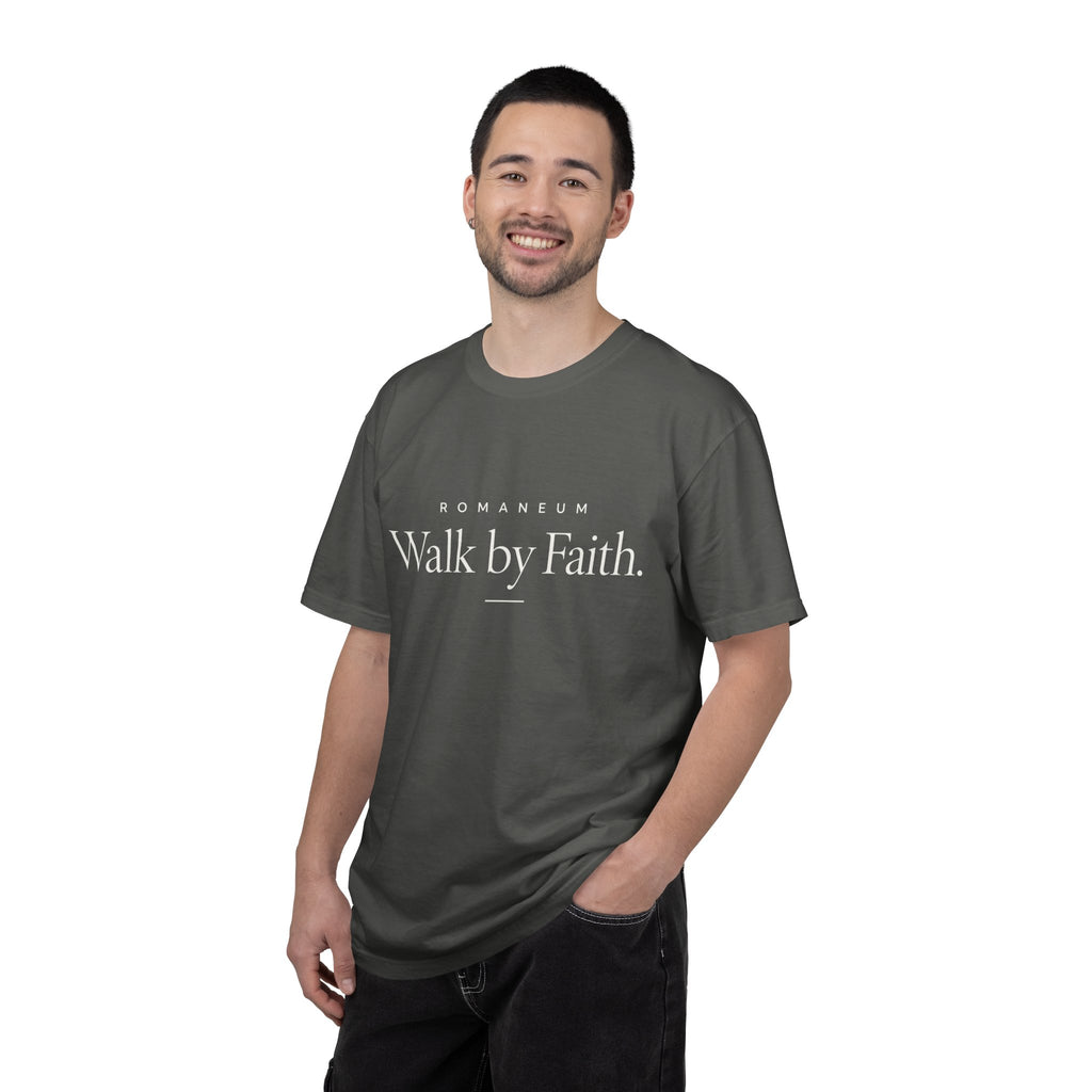 Walk by Faith T-Shirt — Romanum Inspirational Faith Tee