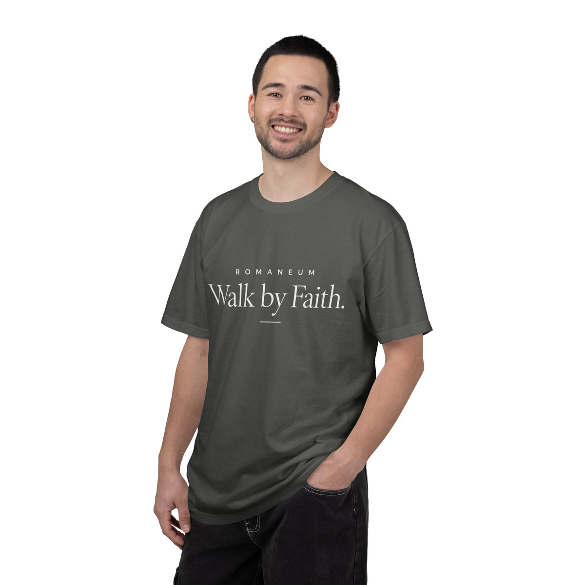Walk by Faith T-Shirt — Romanum Inspirational Faith Tee