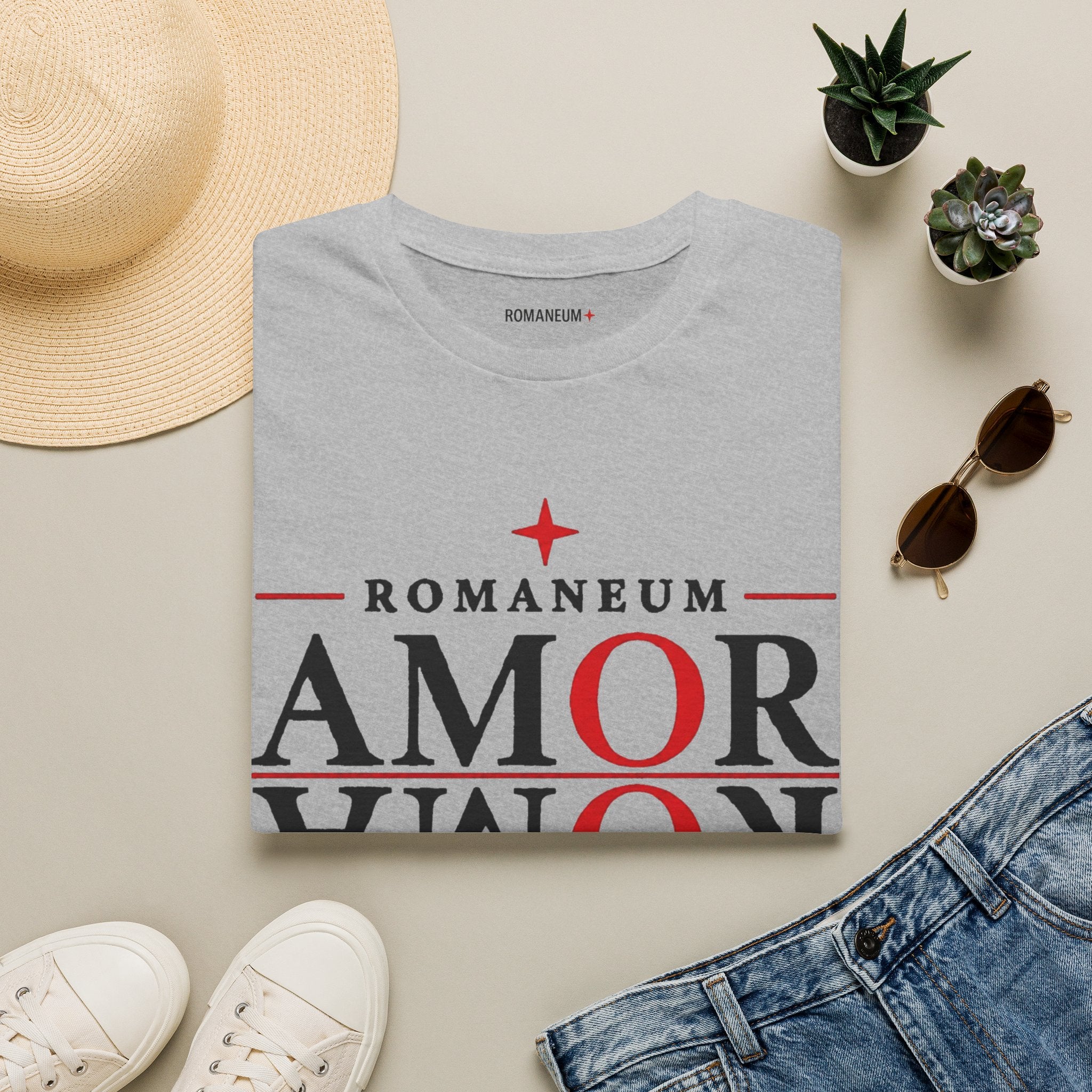 Amor/Roma 'ROMANEUM' Graphic T‑Shirt — 'AMOR' Reflection Design (God Is Love)