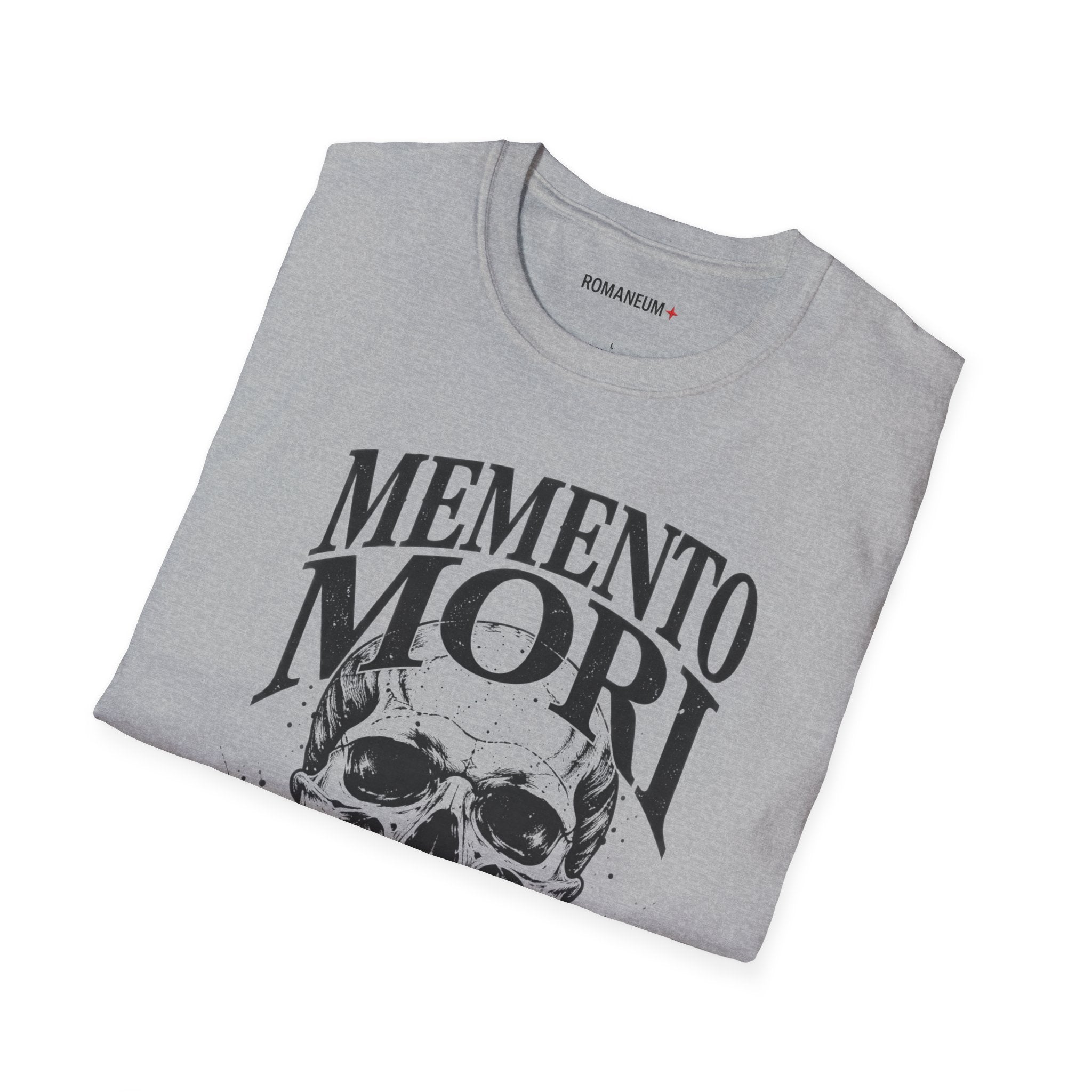 Memento Mori Skull T-Shirt — Gothic Reminder Tee with Romaneum Skull Design