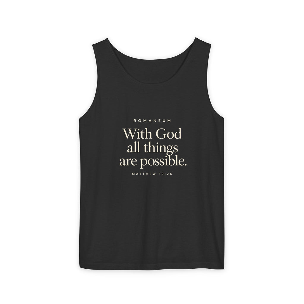 RomaneumTank Top — "With God all things are possible" (Matthew 19:26)