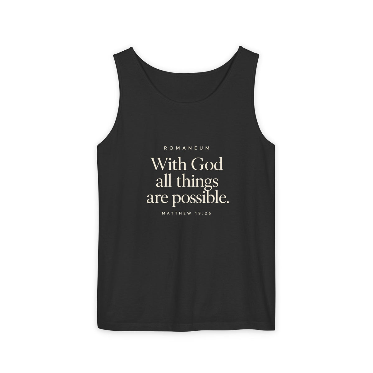 RomaneumTank Top — "With God all things are possible" (Matthew 19:26)