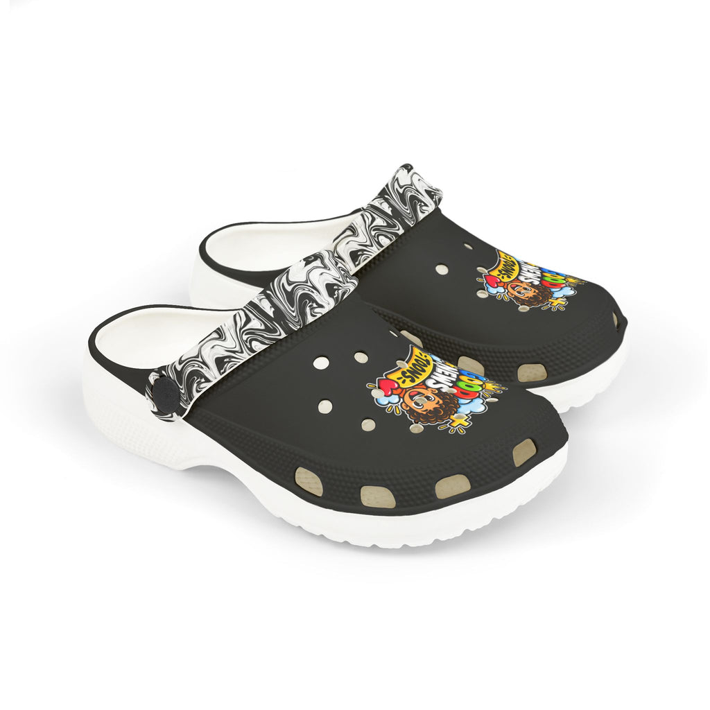 Kids 'Good News Toons' Black EVA Foam Clogs — Fun Cartoon Slip-Ons